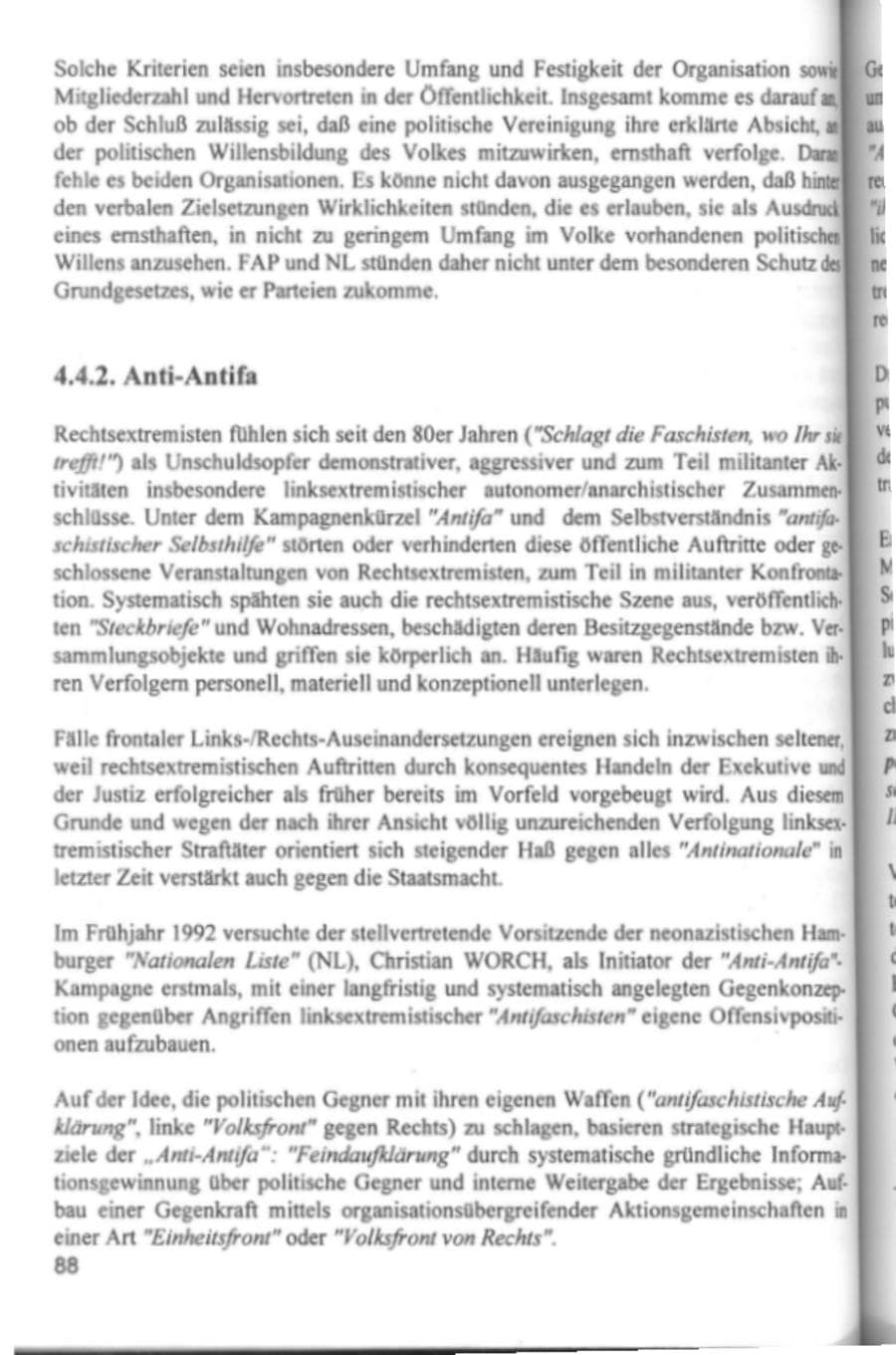 Seite 91 des Verfassungsschutzbericht 1994 Hamburg