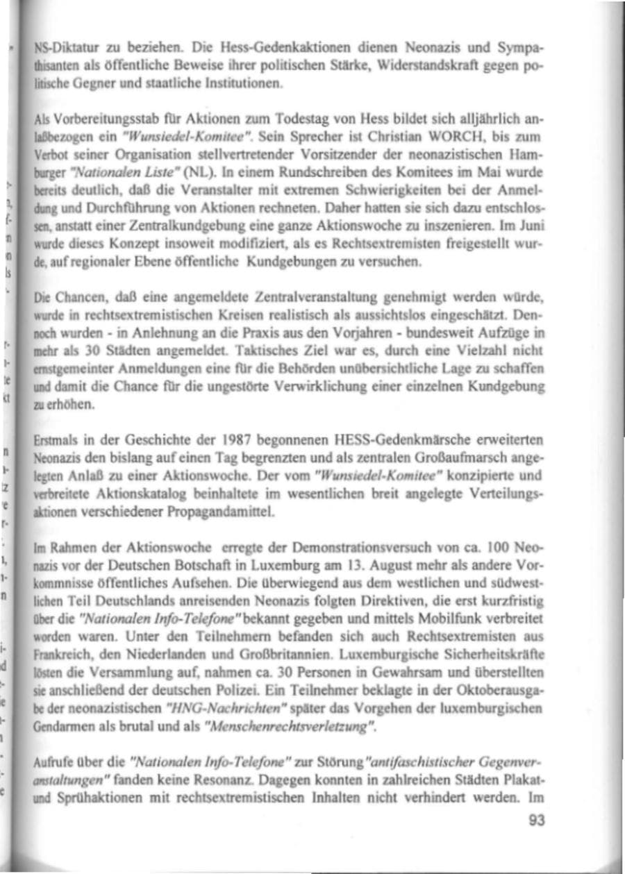 Seite 96 des Verfassungsschutzbericht 1994 Hamburg