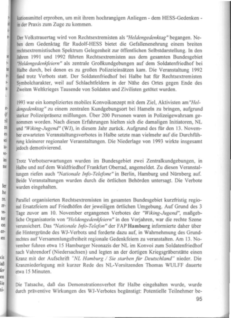 Seite 98 des Verfassungsschutzbericht 1994 Hamburg