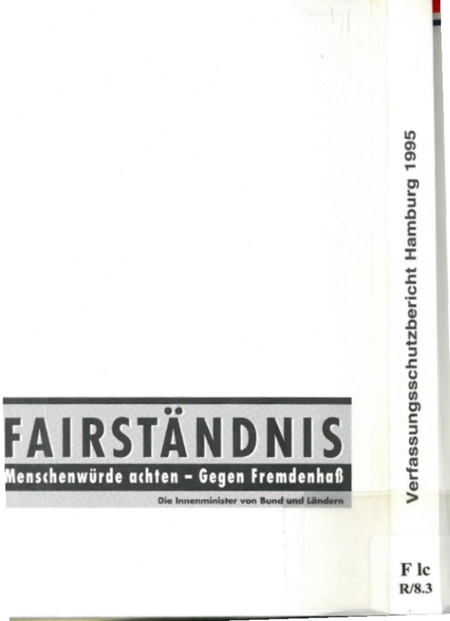 Seite 1 des Verfassungsschutzbericht 1995 Hamburg