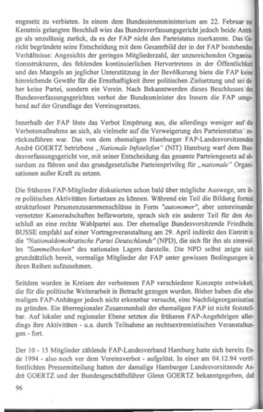 Seite 101 des Verfassungsschutzbericht 1995 Hamburg
