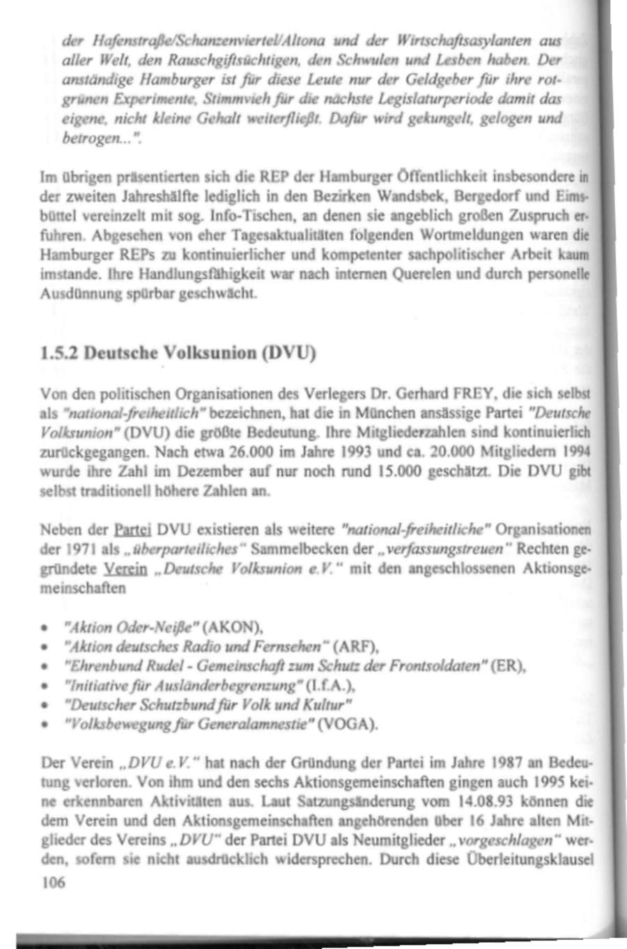 Seite 111 des Verfassungsschutzbericht 1995 Hamburg