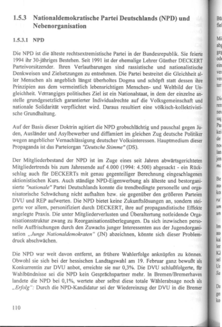 Seite 115 des Verfassungsschutzbericht 1995 Hamburg