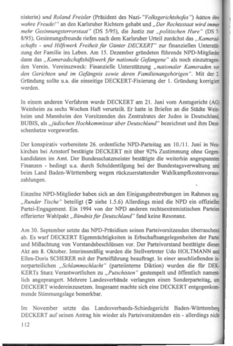 Seite 117 des Verfassungsschutzbericht 1995 Hamburg