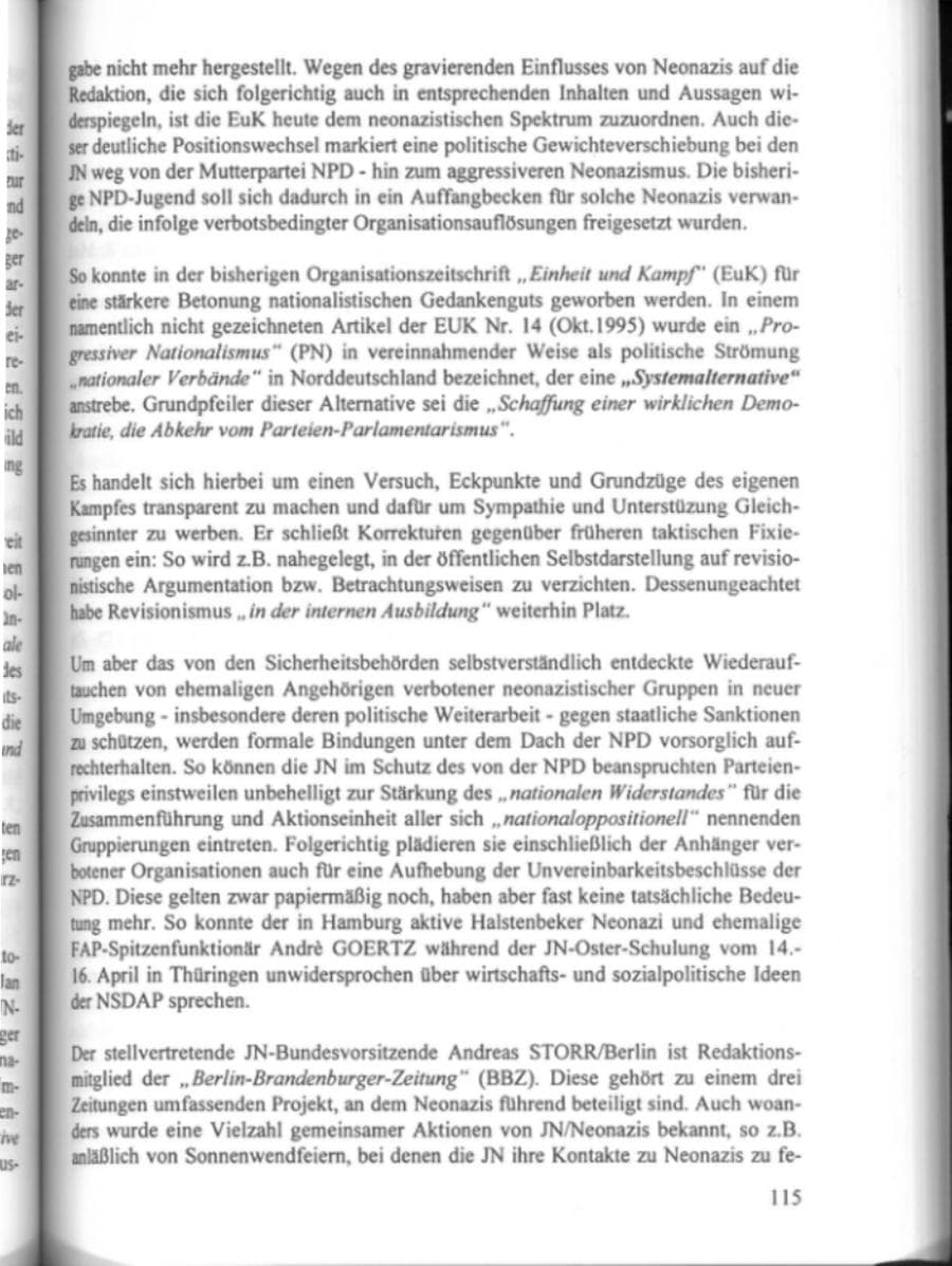 Seite 120 des Verfassungsschutzbericht 1995 Hamburg