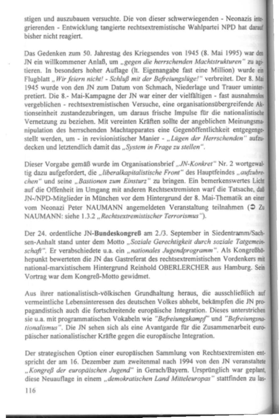 Seite 121 des Verfassungsschutzbericht 1995 Hamburg