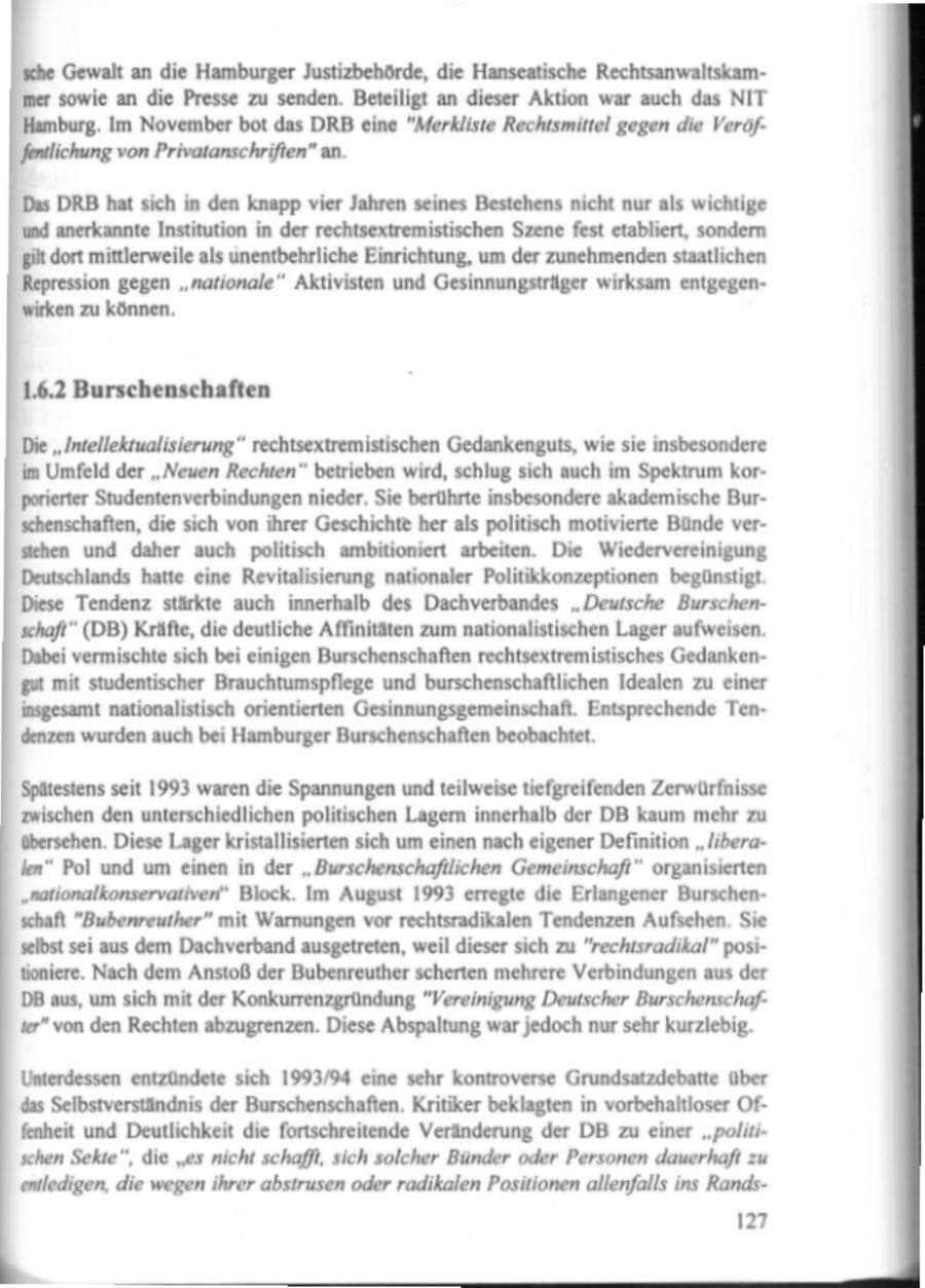 Seite 132 des Verfassungsschutzbericht 1995 Hamburg