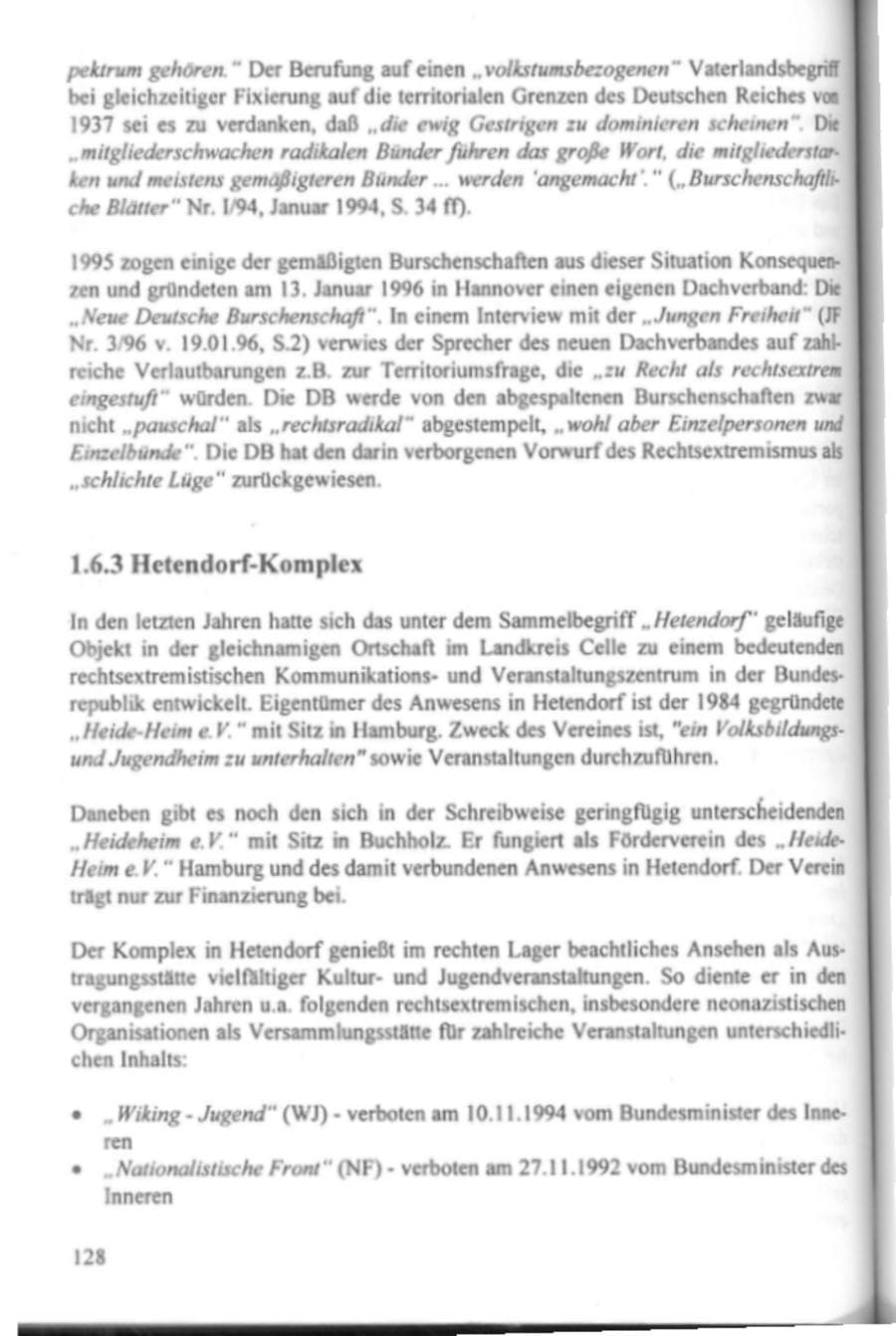 Seite 133 des Verfassungsschutzbericht 1995 Hamburg