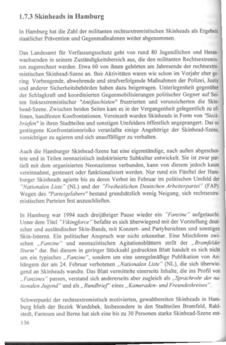 Seite 141 des Verfassungsschutzbericht 1995 Hamburg