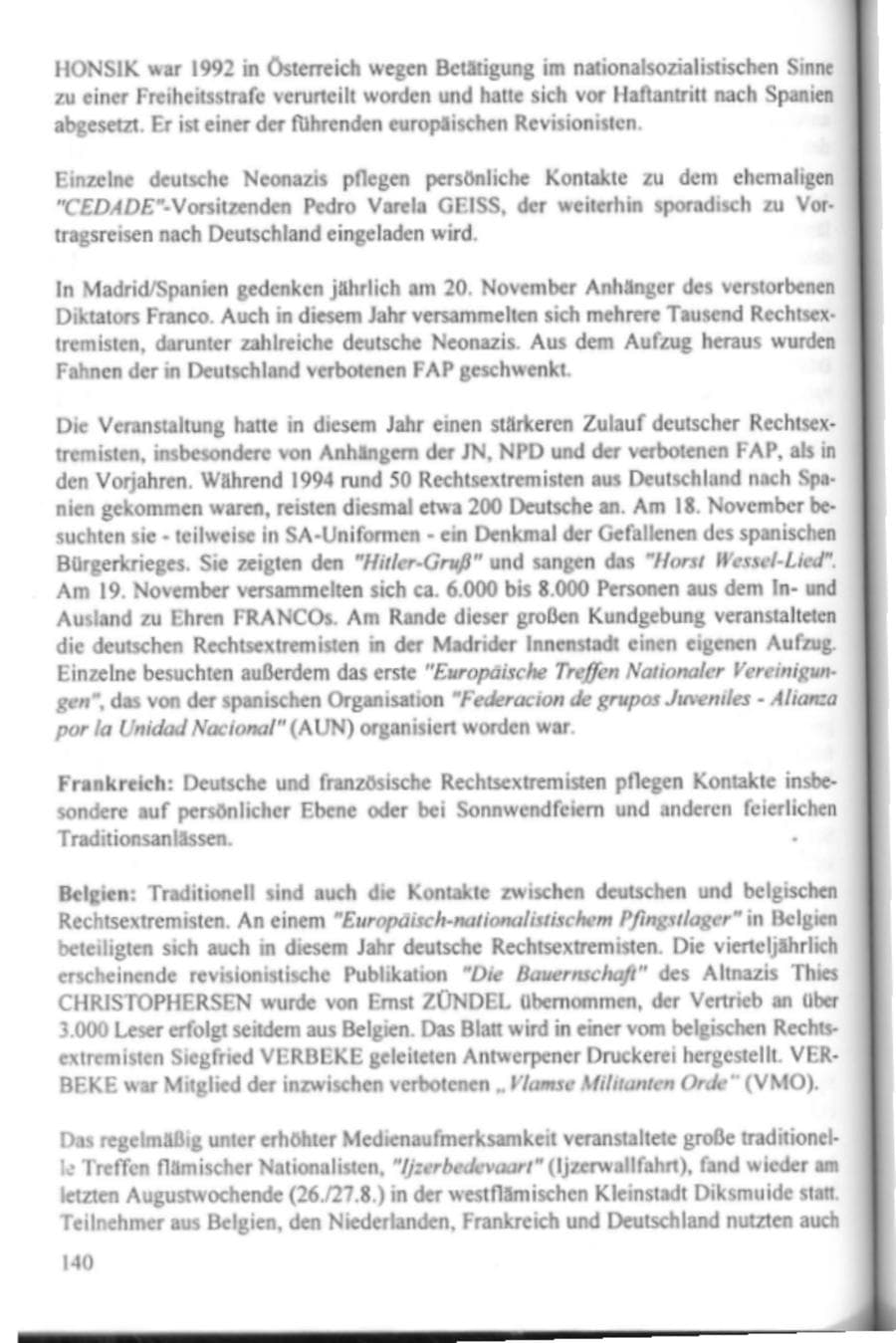 Seite 145 des Verfassungsschutzbericht 1995 Hamburg