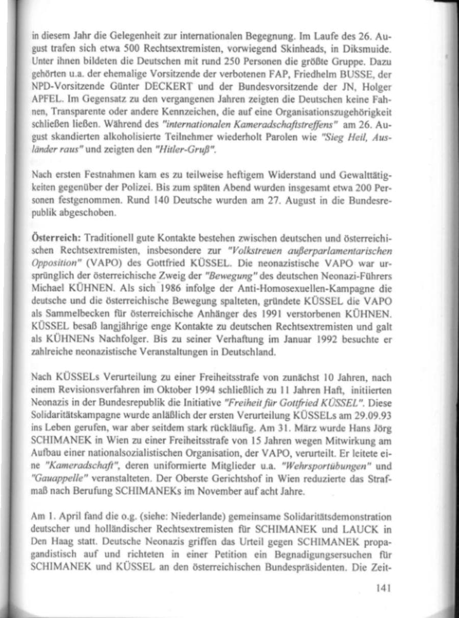 Seite 146 des Verfassungsschutzbericht 1995 Hamburg