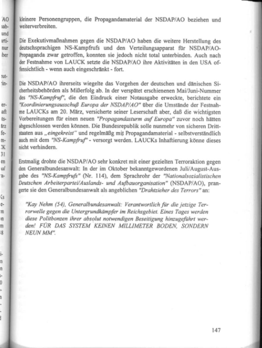 Seite 152 des Verfassungsschutzbericht 1995 Hamburg