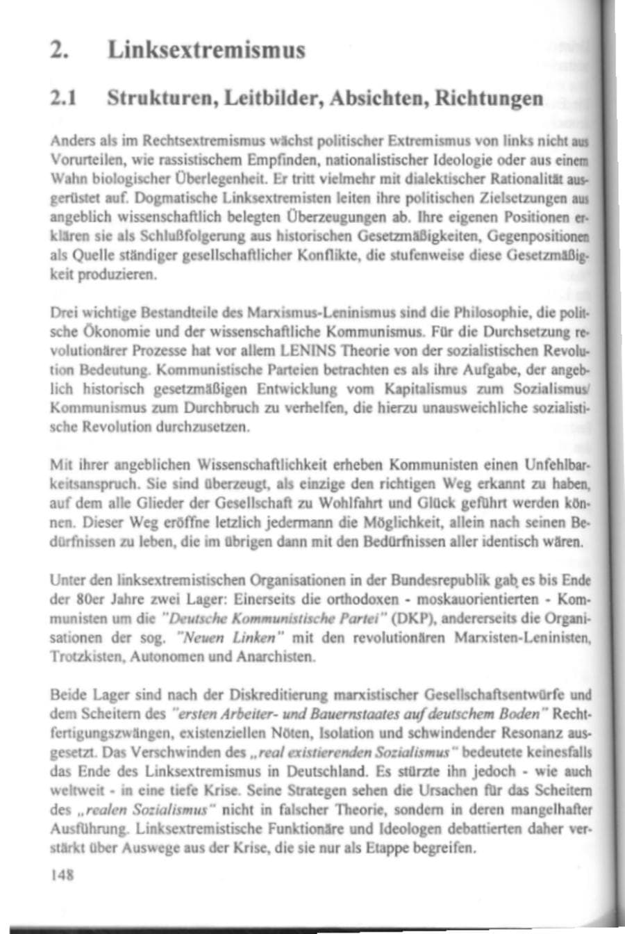 Seite 153 des Verfassungsschutzbericht 1995 Hamburg