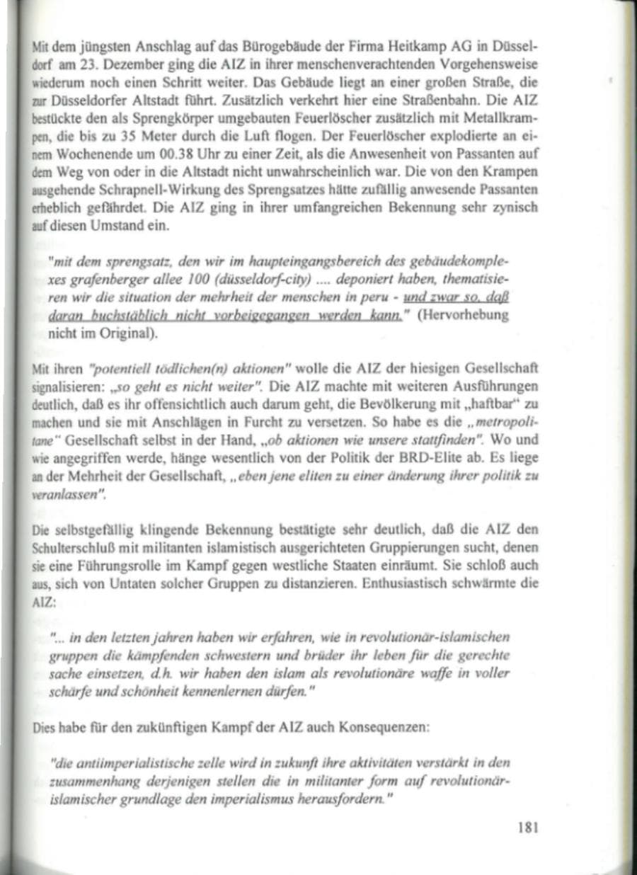 Seite 186 des Verfassungsschutzbericht 1995 Hamburg