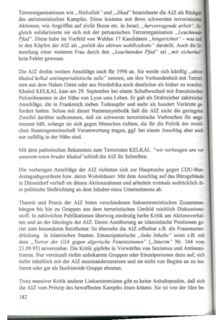 Seite 187 des Verfassungsschutzbericht 1995 Hamburg
