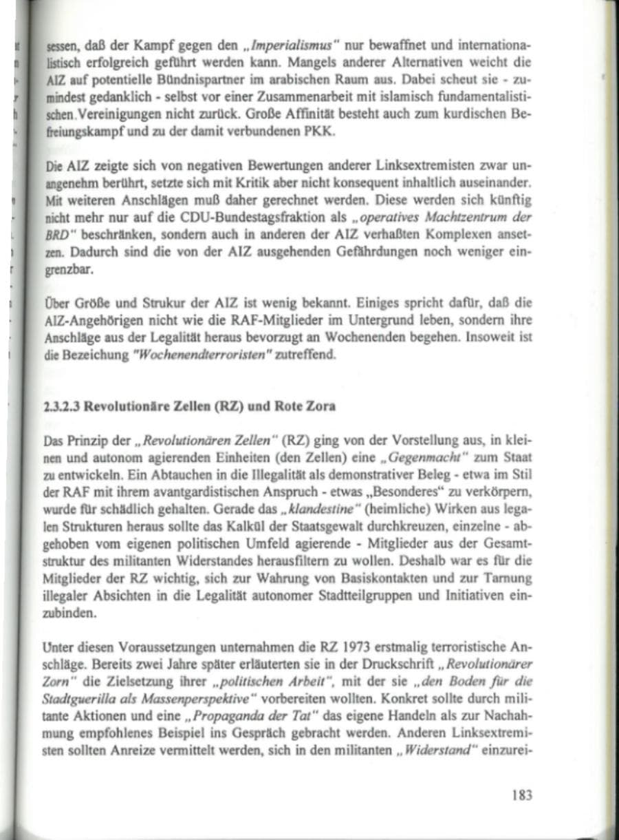 Seite 188 des Verfassungsschutzbericht 1995 Hamburg