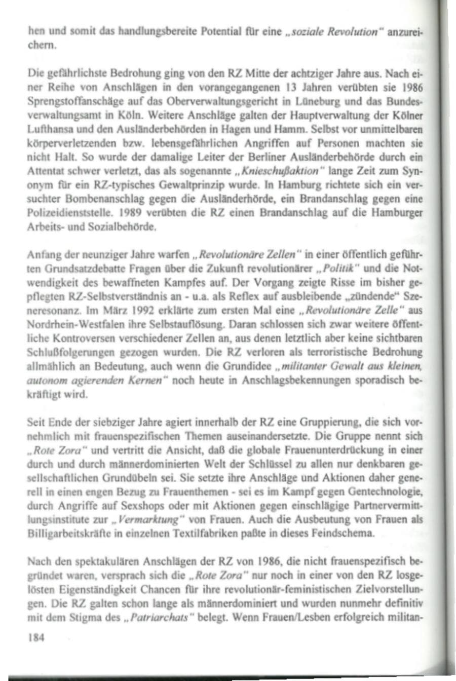 Seite 189 des Verfassungsschutzbericht 1995 Hamburg