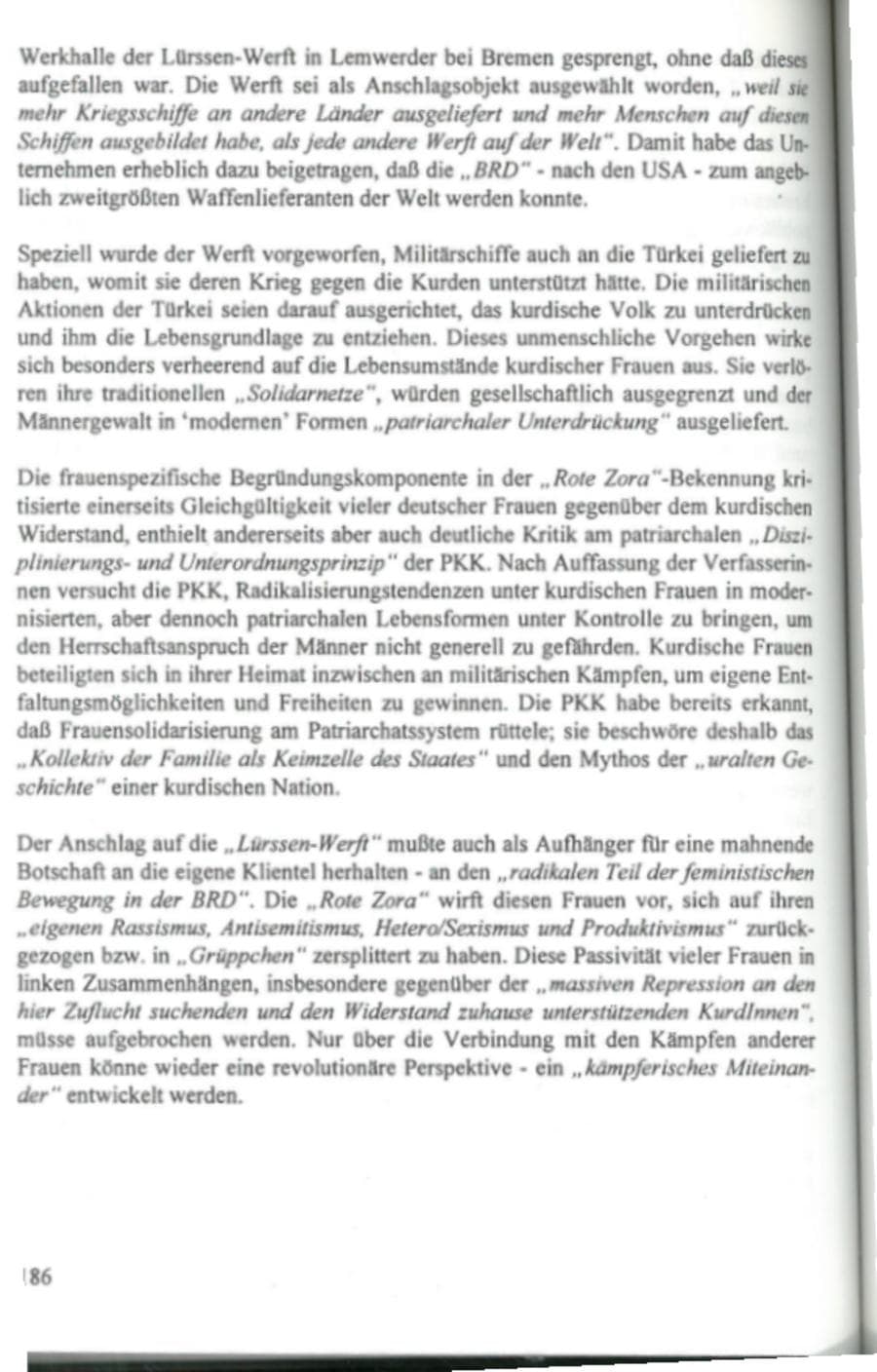 Seite 191 des Verfassungsschutzbericht 1995 Hamburg