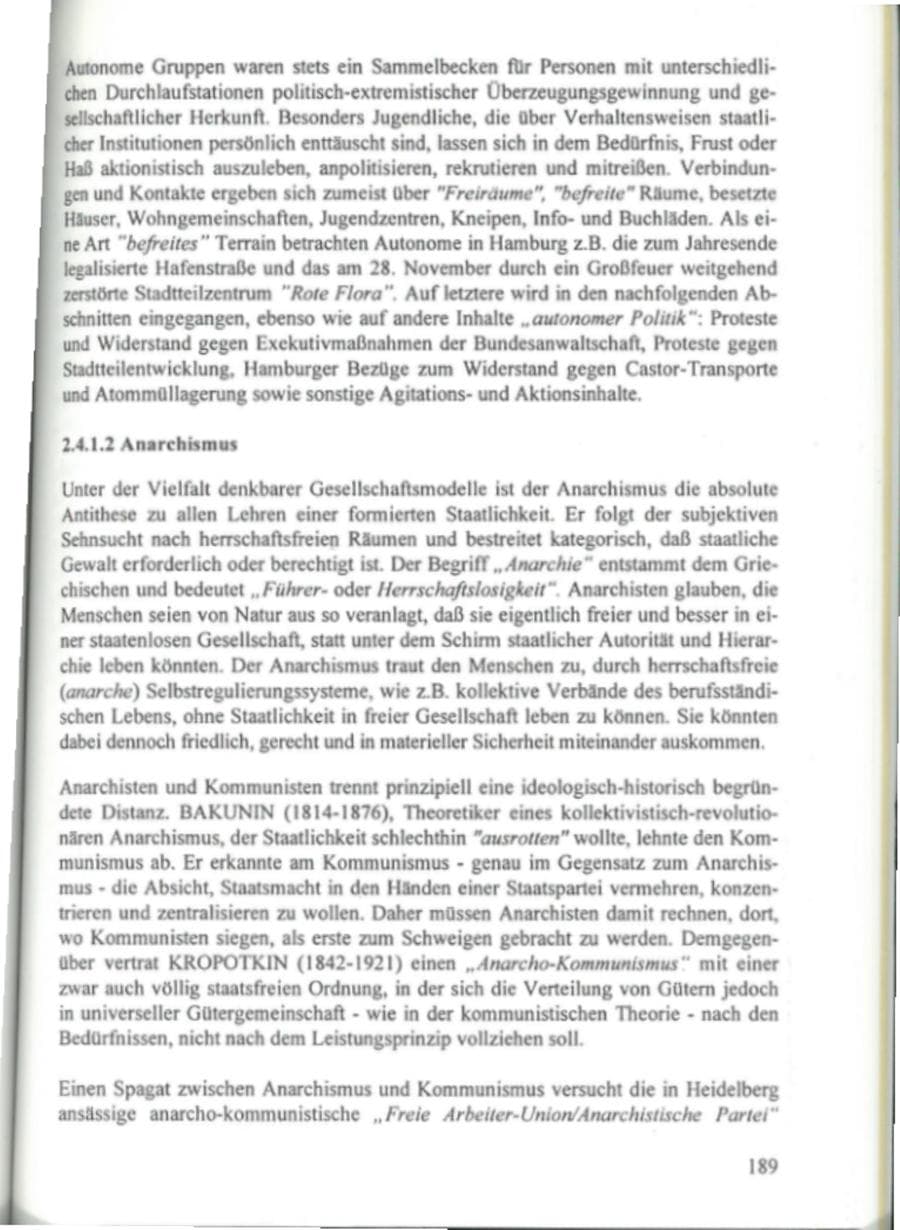 Seite 194 des Verfassungsschutzbericht 1995 Hamburg