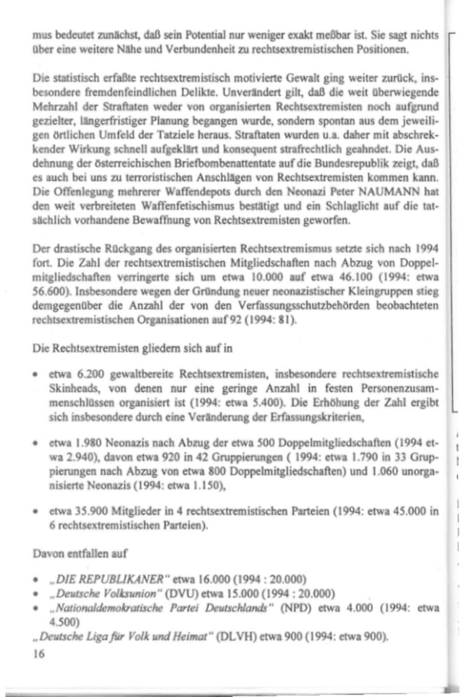 Seite 21 des Verfassungsschutzbericht 1995 Hamburg