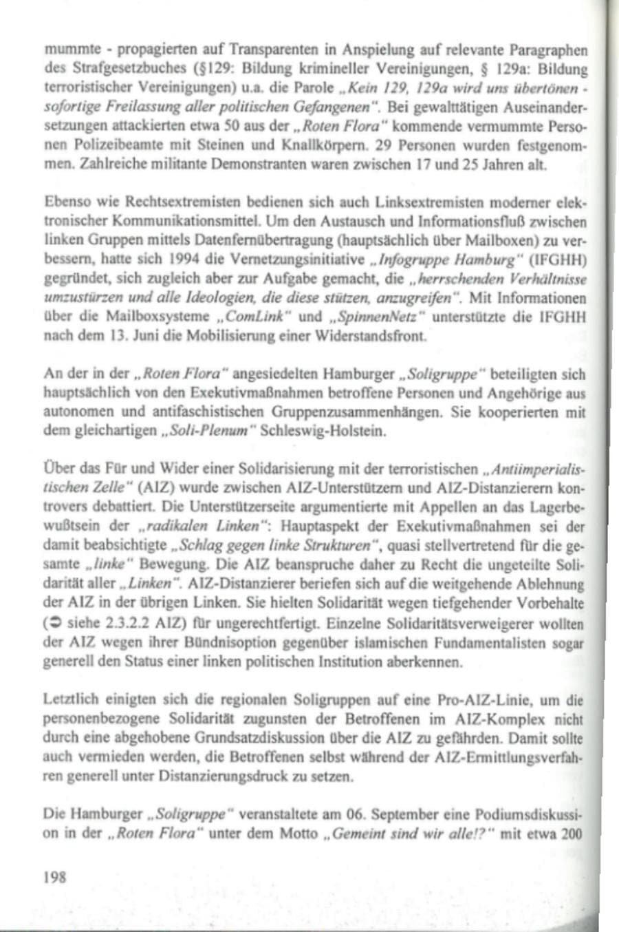 Seite 203 des Verfassungsschutzbericht 1995 Hamburg