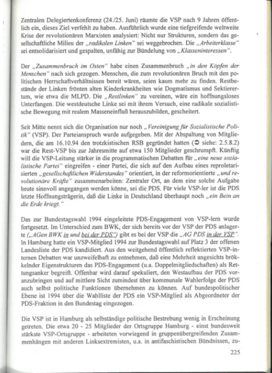 Seite 230 des Verfassungsschutzbericht 1995 Hamburg
