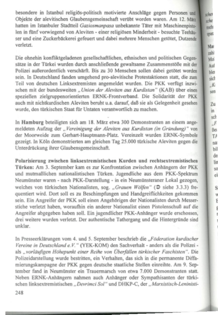 Seite 253 des Verfassungsschutzbericht 1995 Hamburg