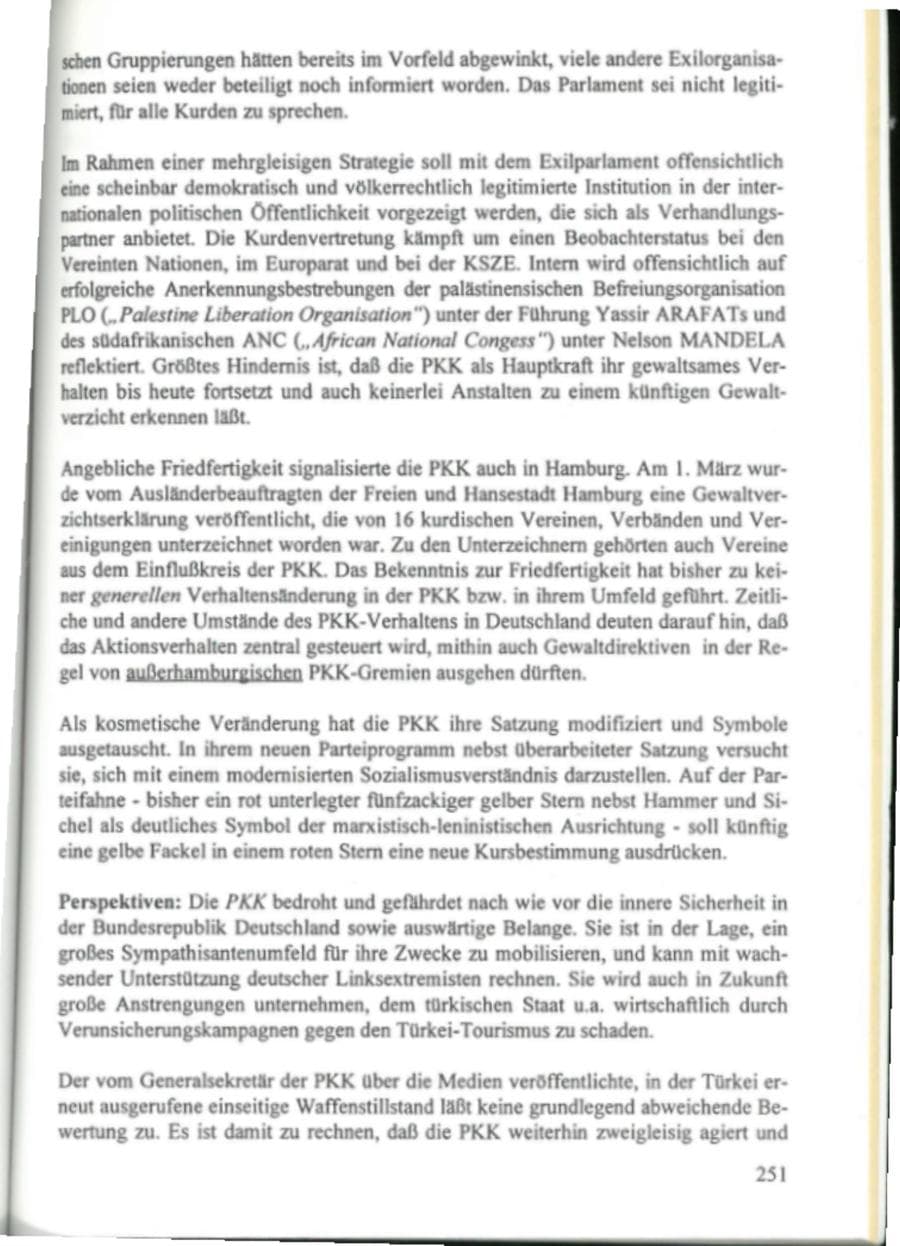 Seite 256 des Verfassungsschutzbericht 1995 Hamburg