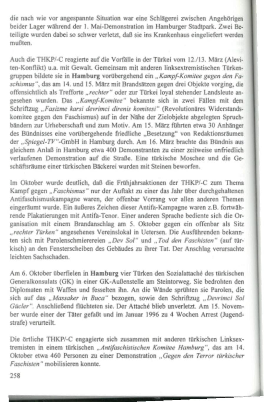 Seite 263 des Verfassungsschutzbericht 1995 Hamburg