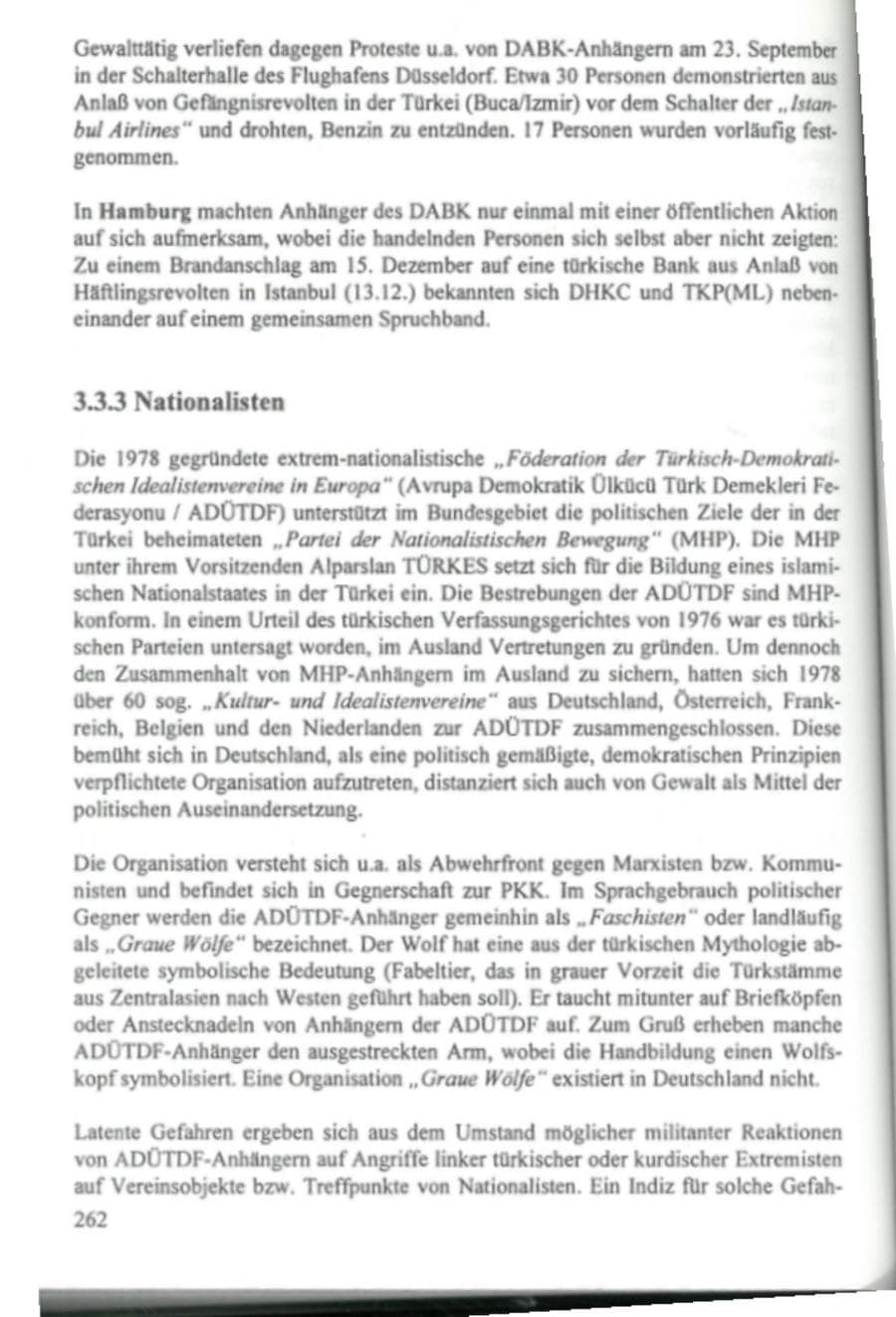 Seite 267 des Verfassungsschutzbericht 1995 Hamburg
