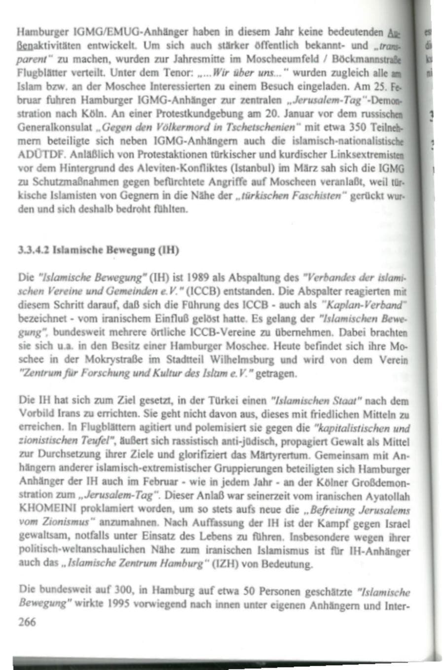 Seite 271 des Verfassungsschutzbericht 1995 Hamburg