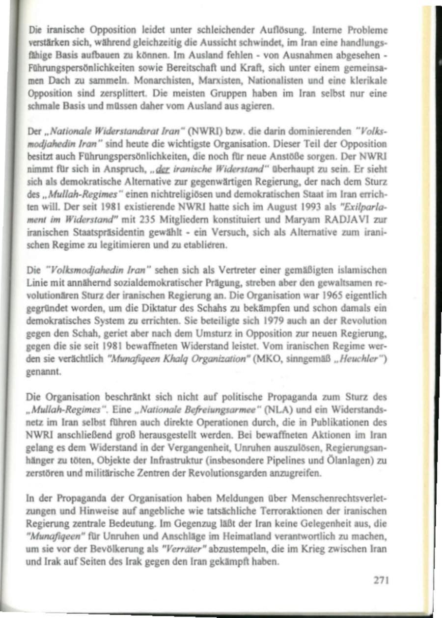 Seite 276 des Verfassungsschutzbericht 1995 Hamburg