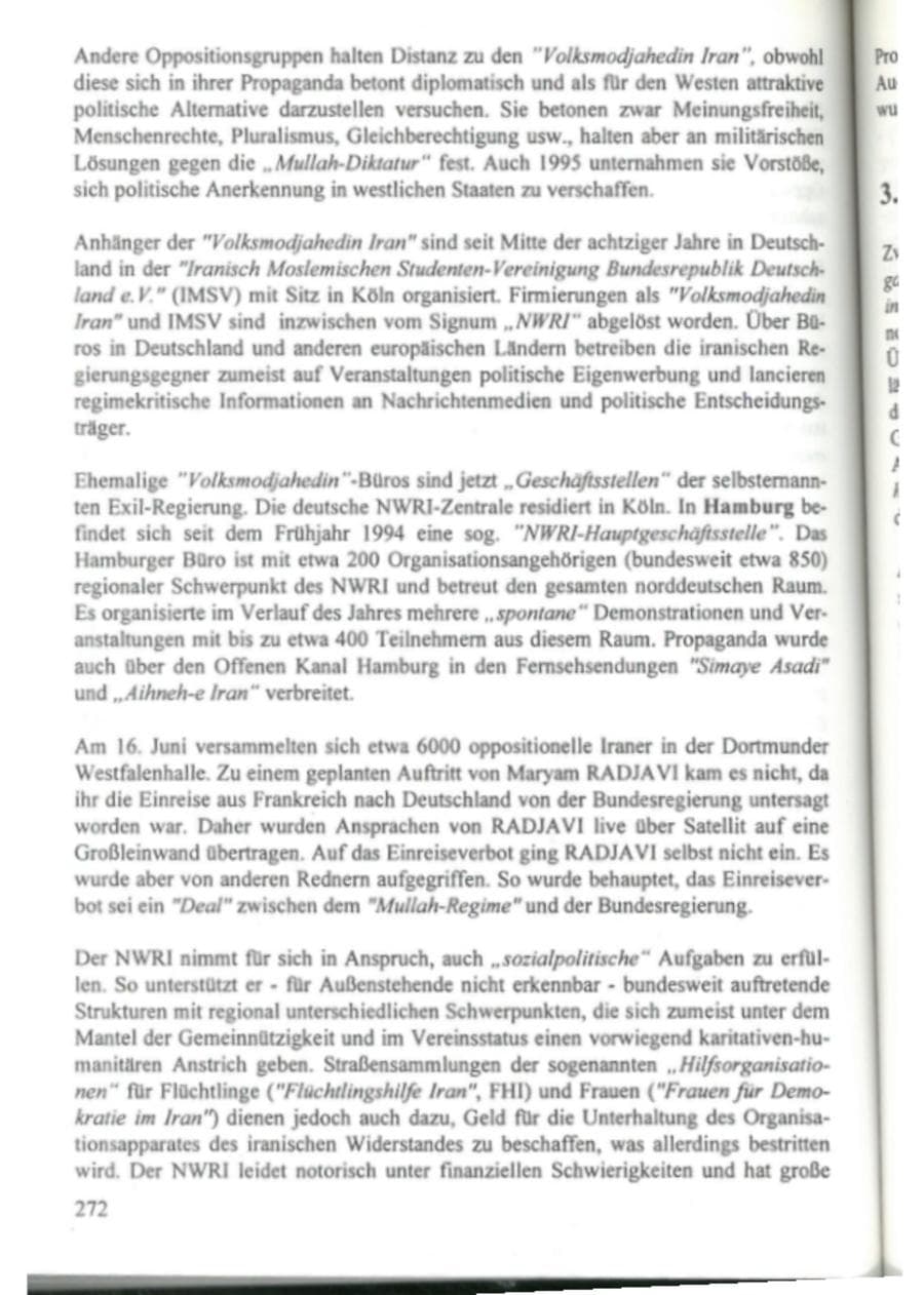 Seite 277 des Verfassungsschutzbericht 1995 Hamburg