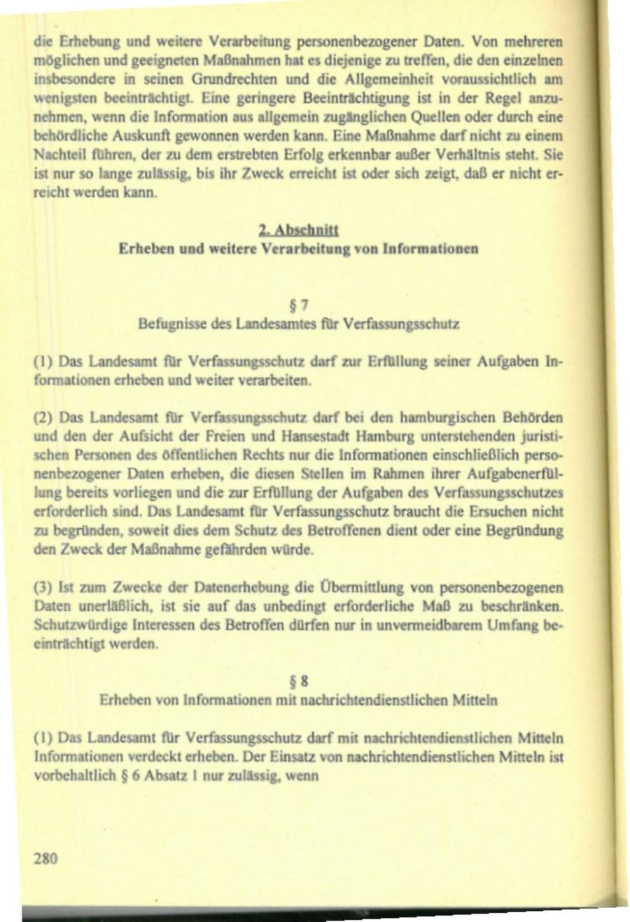 Seite 285 des Verfassungsschutzbericht 1995 Hamburg