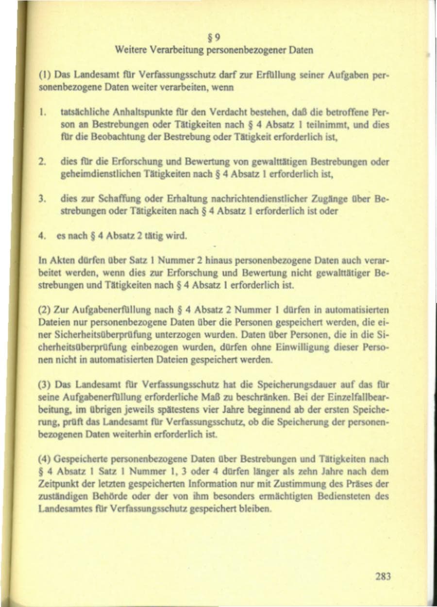 Seite 288 des Verfassungsschutzbericht 1995 Hamburg
