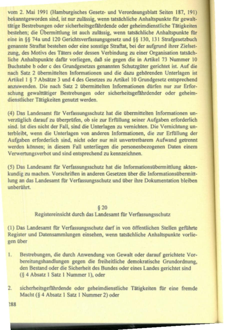 Seite 293 des Verfassungsschutzbericht 1995 Hamburg