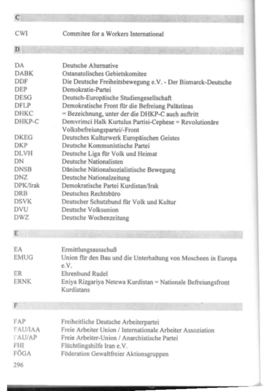 Seite 301 des Verfassungsschutzbericht 1995 Hamburg