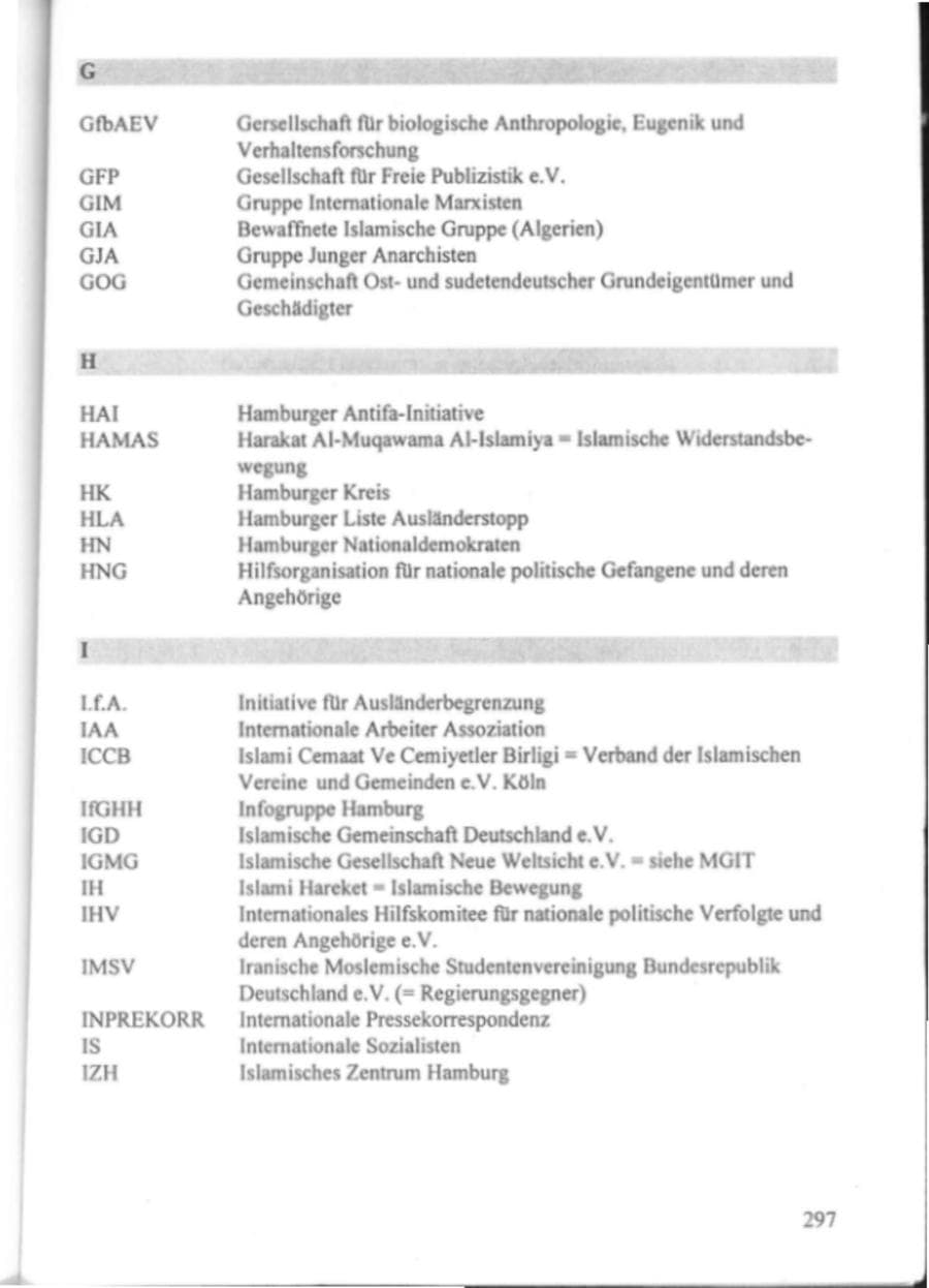 Seite 302 des Verfassungsschutzbericht 1995 Hamburg