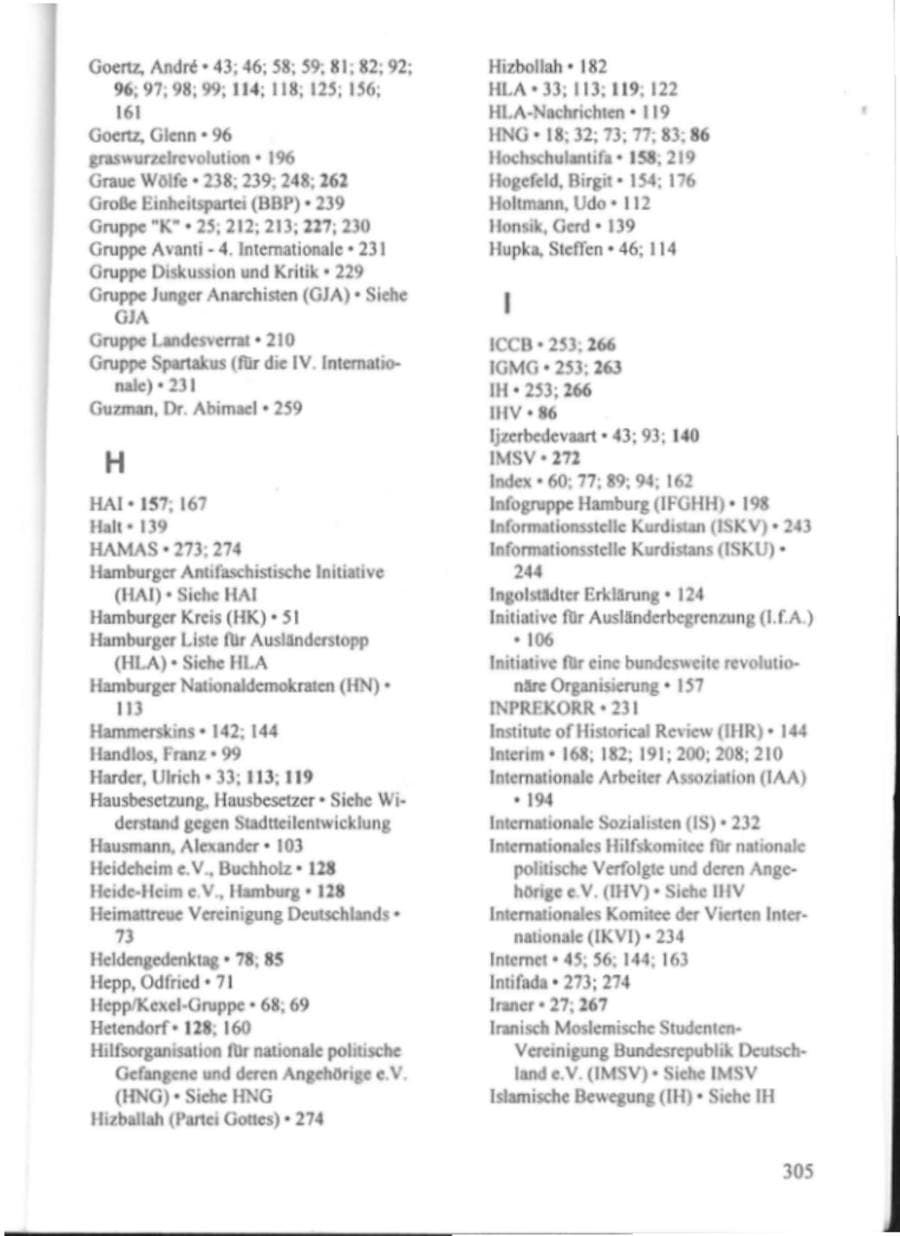 Seite 310 des Verfassungsschutzbericht 1995 Hamburg