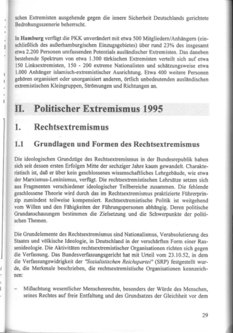 Seite 34 des Verfassungsschutzbericht 1995 Hamburg
