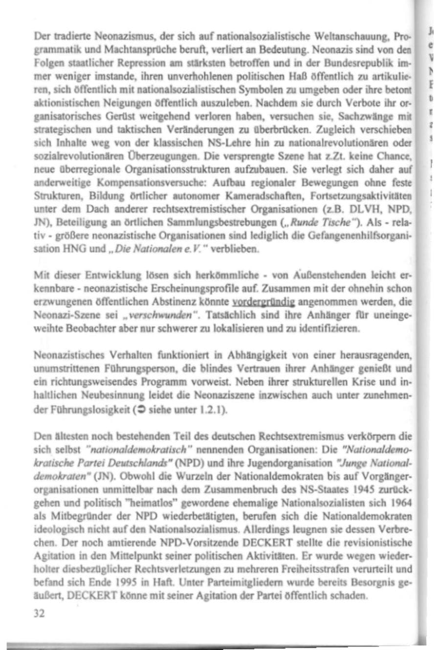 Seite 37 des Verfassungsschutzbericht 1995 Hamburg