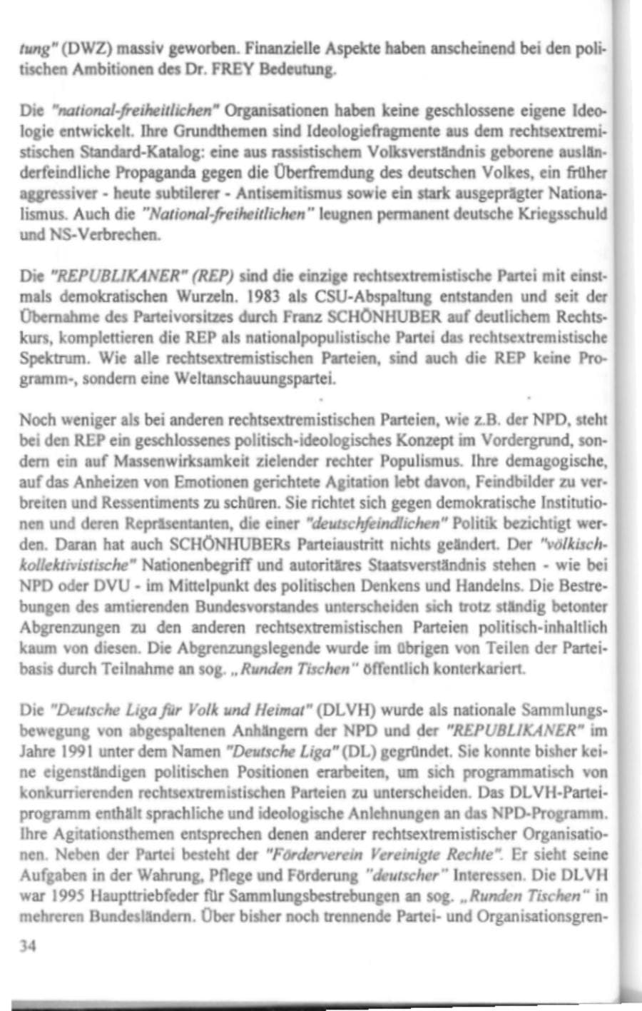 Seite 39 des Verfassungsschutzbericht 1995 Hamburg
