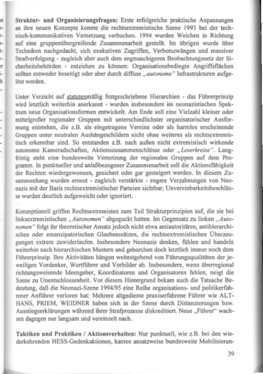 Seite 44 des Verfassungsschutzbericht 1995 Hamburg