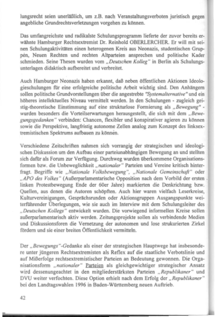 Seite 47 des Verfassungsschutzbericht 1995 Hamburg