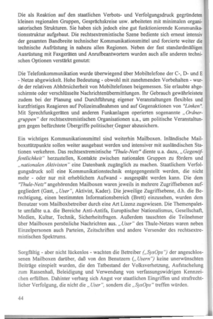 Seite 49 des Verfassungsschutzbericht 1995 Hamburg