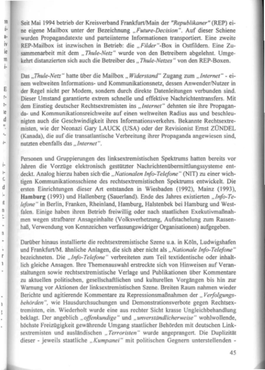 Seite 50 des Verfassungsschutzbericht 1995 Hamburg