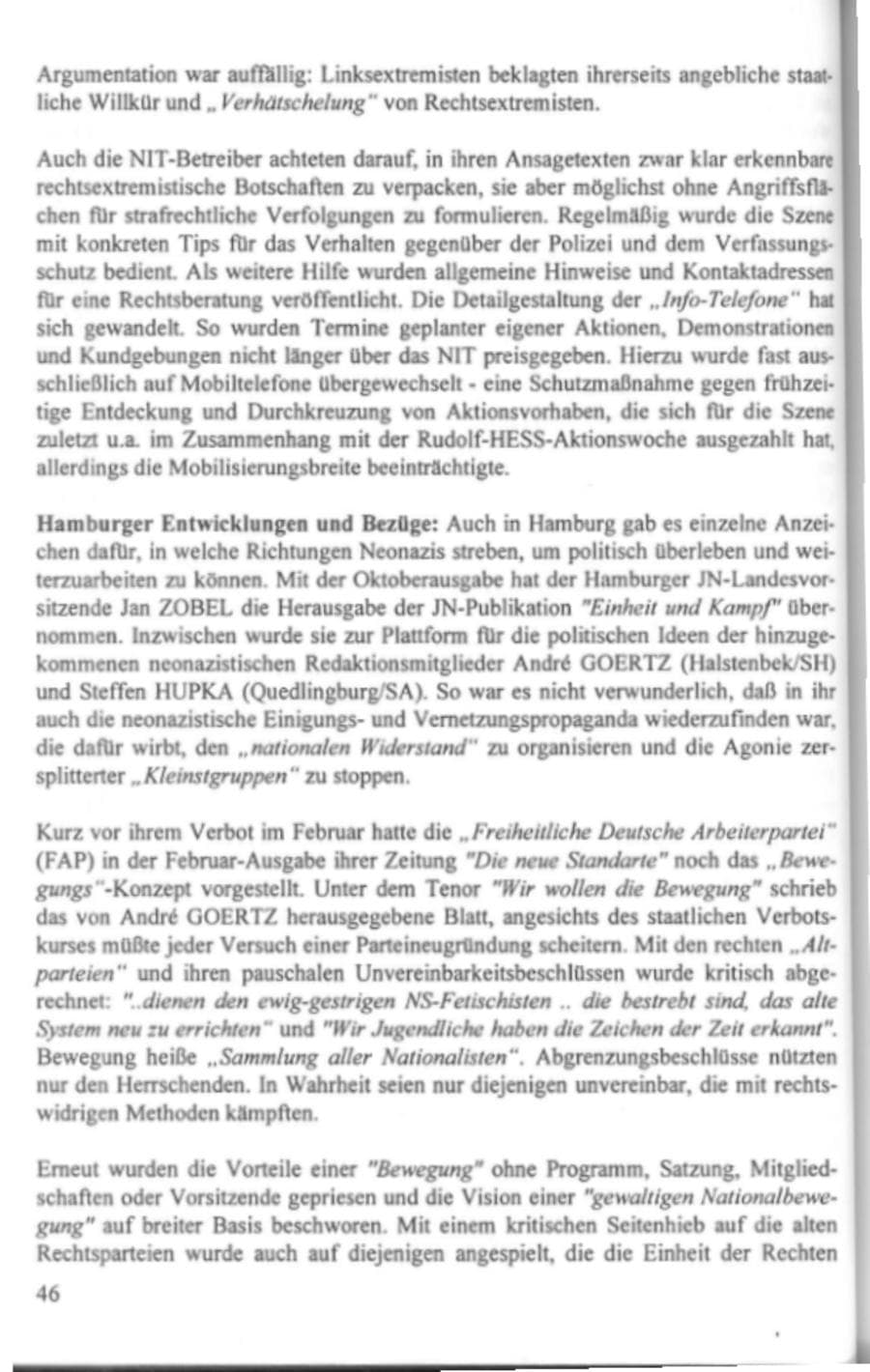Seite 51 des Verfassungsschutzbericht 1995 Hamburg