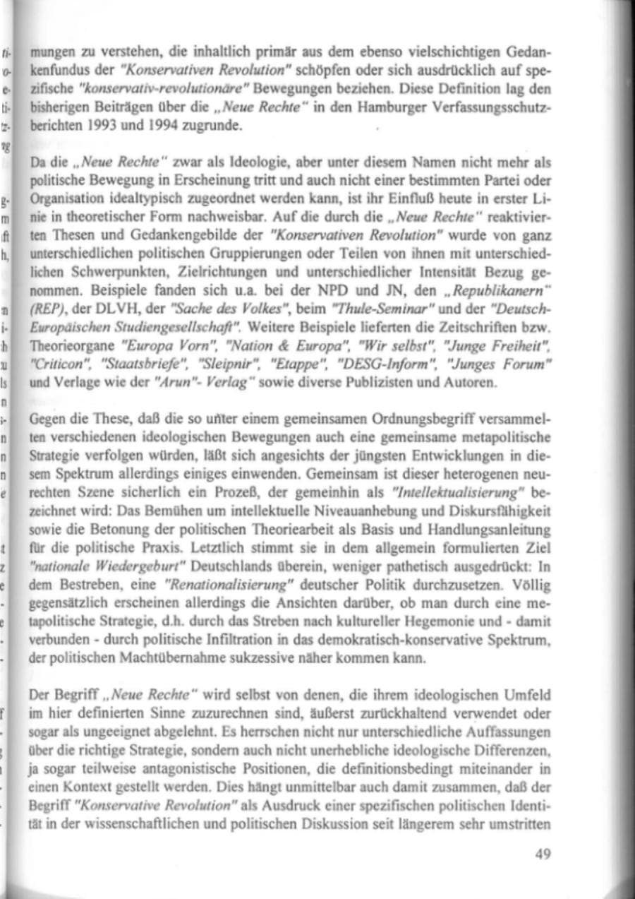 Seite 54 des Verfassungsschutzbericht 1995 Hamburg