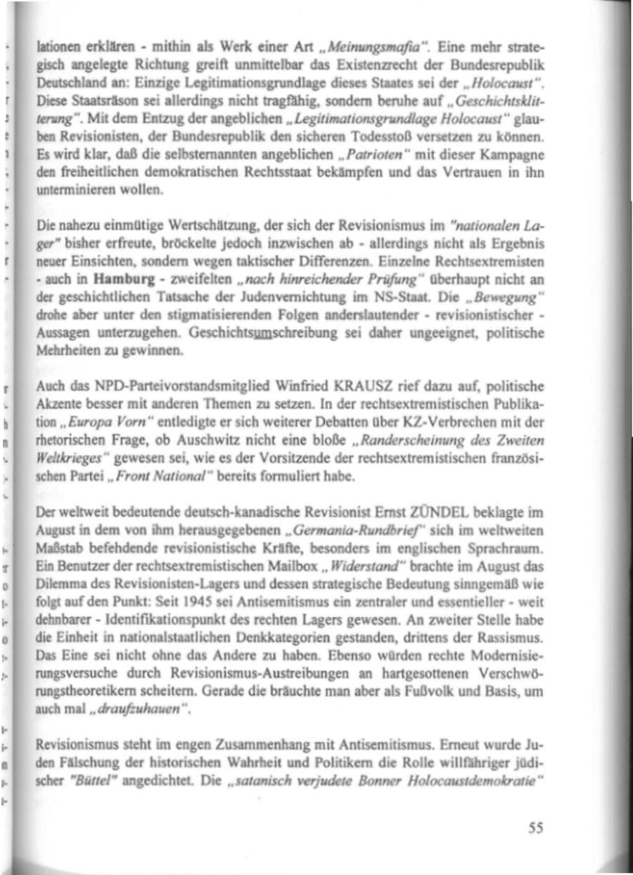 Seite 60 des Verfassungsschutzbericht 1995 Hamburg