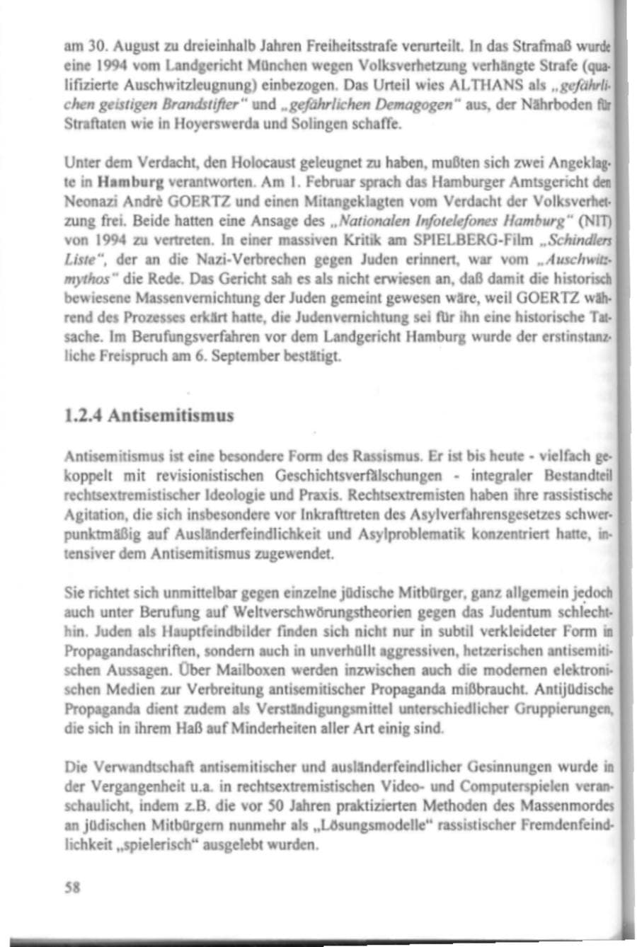 Seite 63 des Verfassungsschutzbericht 1995 Hamburg